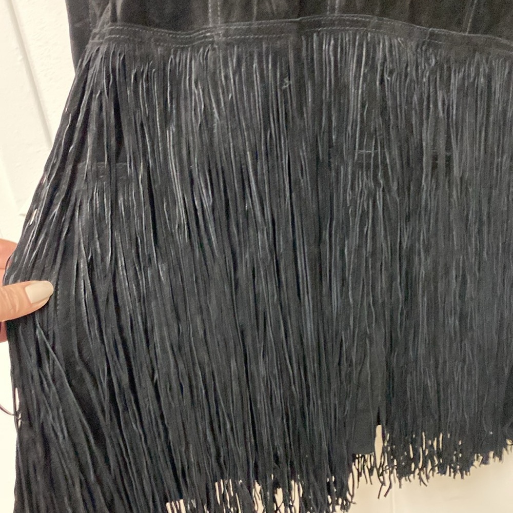 Plein Sud Paris Suede Black Jacket Fringe Rare New With Tag - Picture 8 of 16
